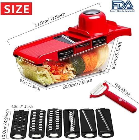 Multi-Functional 10-in-1 Mandoline Vegetable Slicer