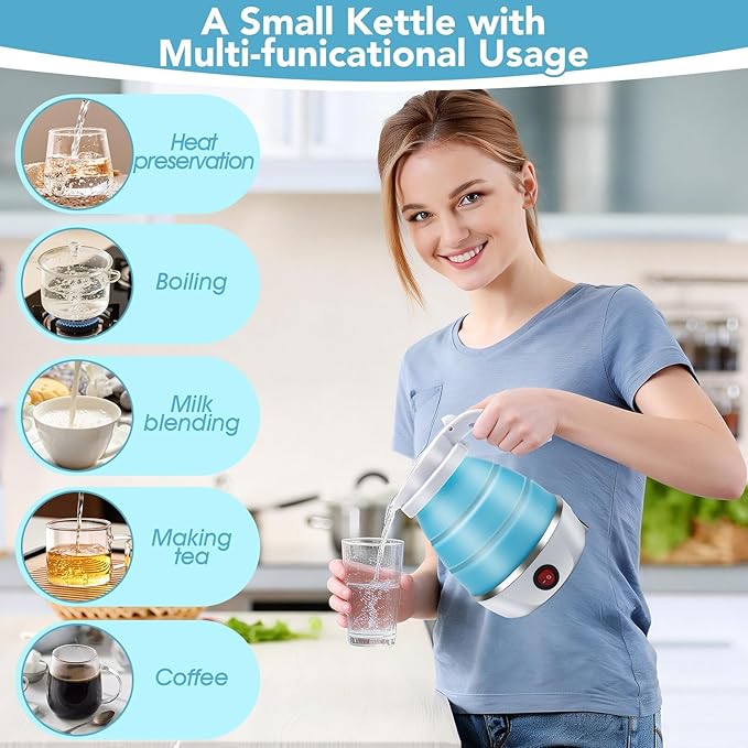 Collapsible Silicone Travel Electric Kettle